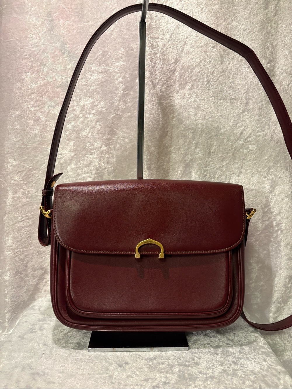 Cartier Must de Cartier Calfskin Flap Shoulder Crossbody Bag Bordeaux with COA
